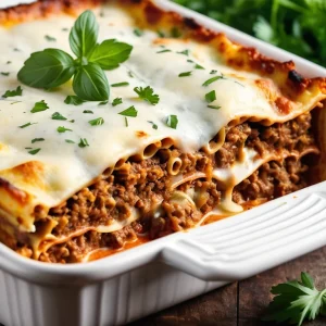 Lasagna Clásica Bolognesa Gratinada con Salsa Bechamel